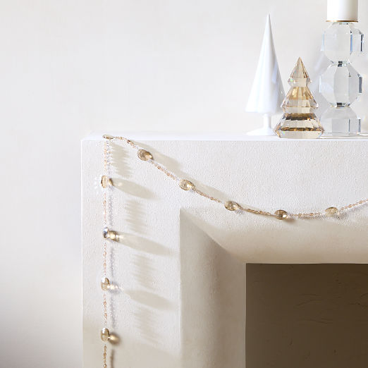 Theia Crystal Champagne and Clear Holiday Garland 72"