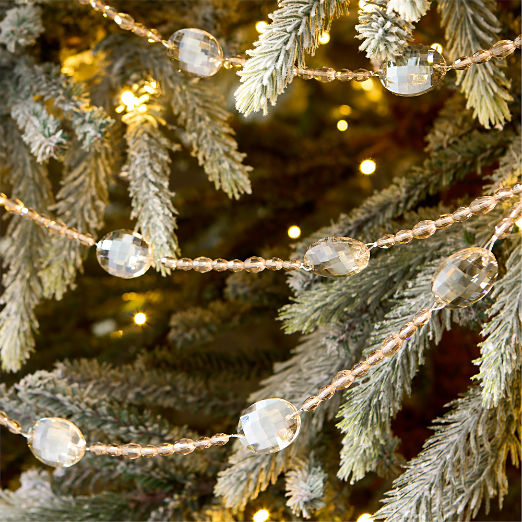 Theia Crystal Champagne and Clear Holiday Garland 72"