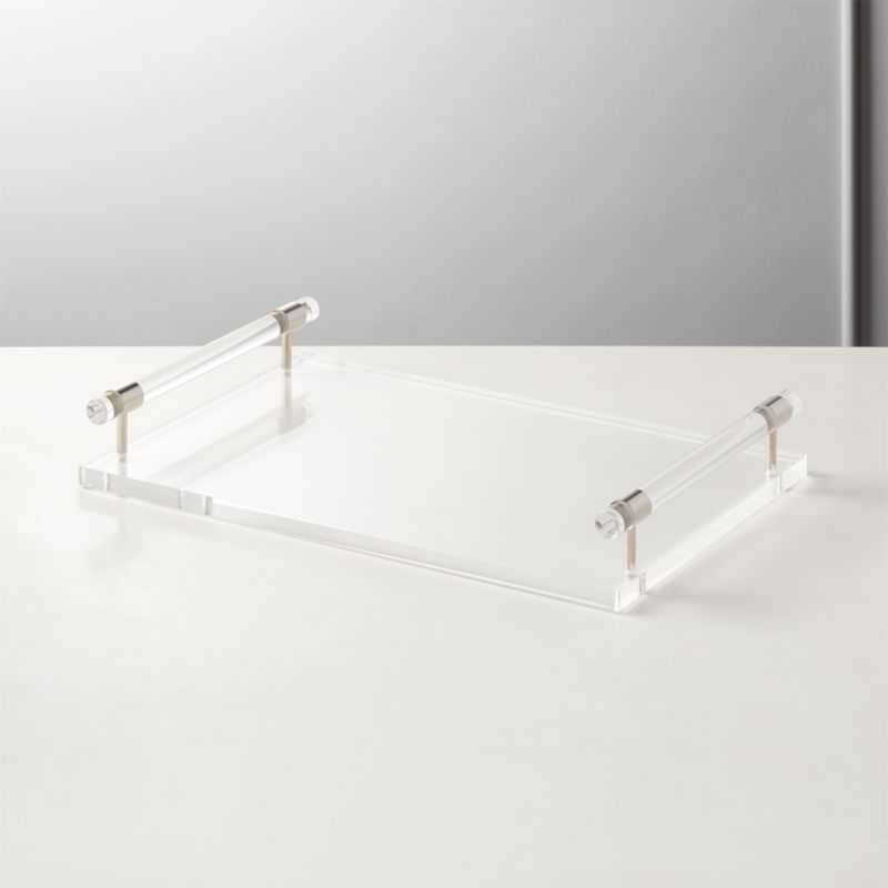 Theron Modern Acrylic Tray Reviews Cb2 - Lucite Home Decor Trays