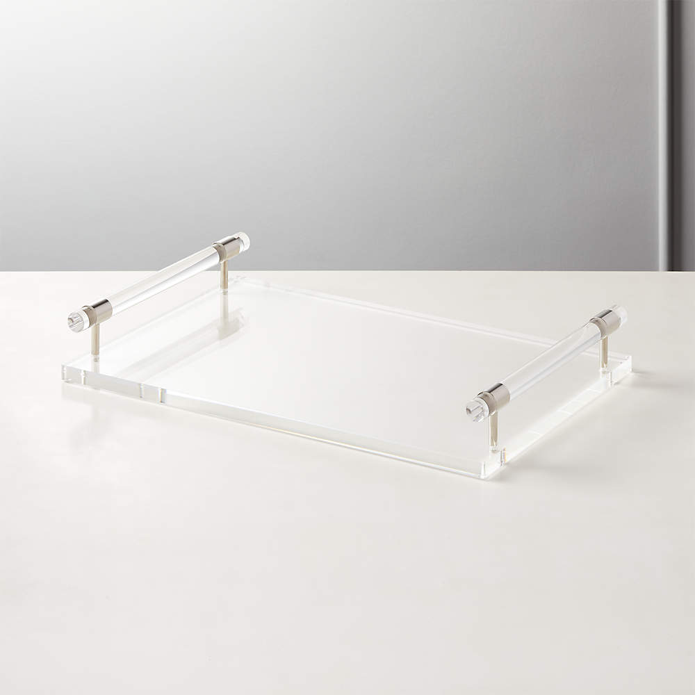  Clear Acrylic Tray with Metal Handle,No Need to