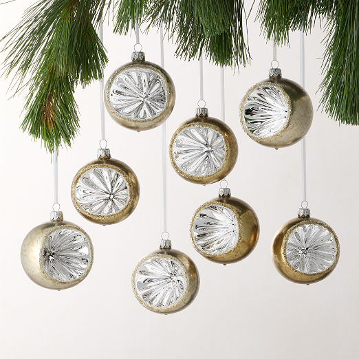 Therese Hand Painted Reflector Christmas Tree Ornament Set of 8