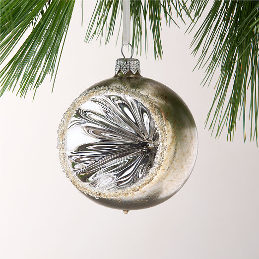 Therese Hand Painted Silver Reflector Christmas Tree Ornament