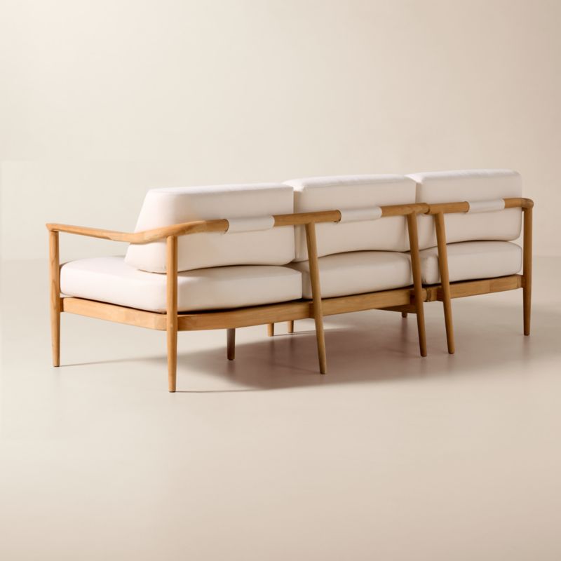 Tide 2-Piece Teak Left-Arm Chaise Outdoor Sectional Sofa with Ivory Sunbrella® Cushions - image 3 of 8