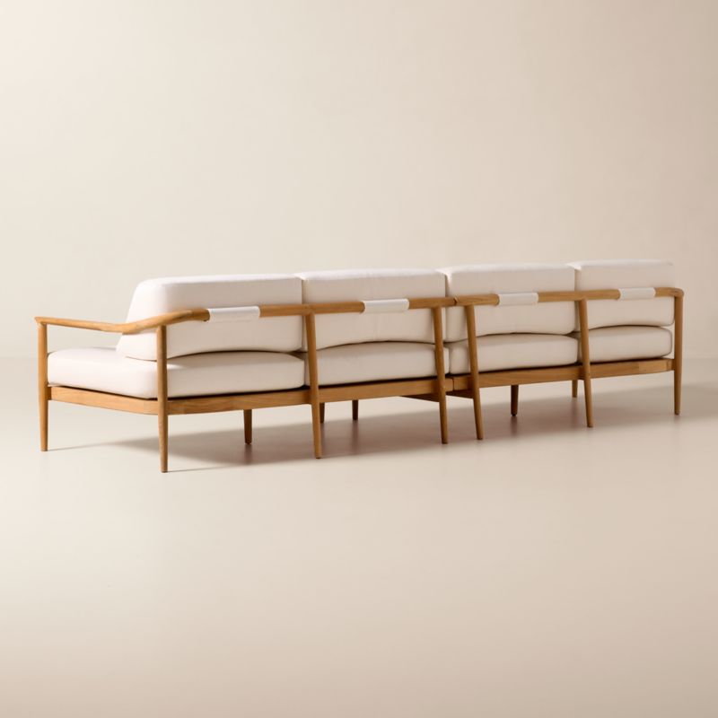 Tide 2-Piece Teak Outdoor Sectional Sofa with Ivory Sunbrella® Cushions - image 3 of 8