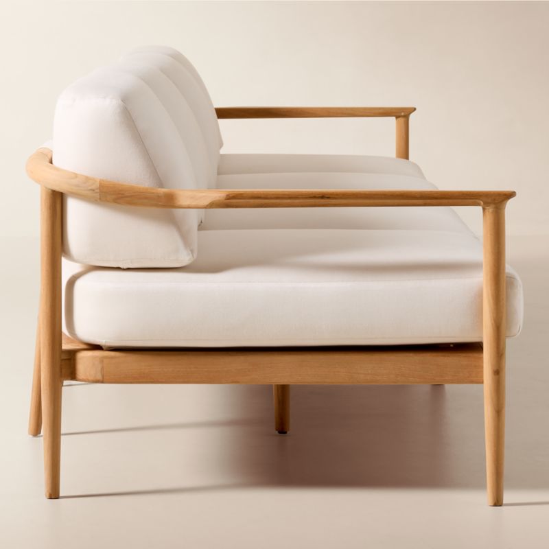 Tide 2-Piece Teak Outdoor Sectional Sofa with Ivory Sunbrella® Cushions - image 2 of 8