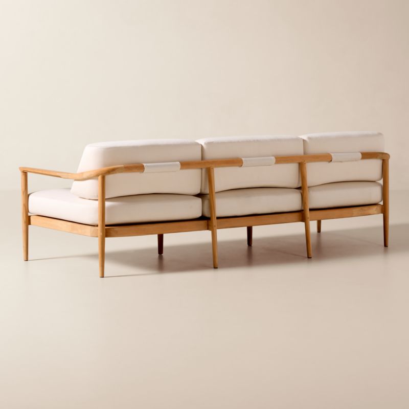 Tide 95" Teak Outdoor Sofa With Ivory Sunbrella® Cushions - image 5 of 10