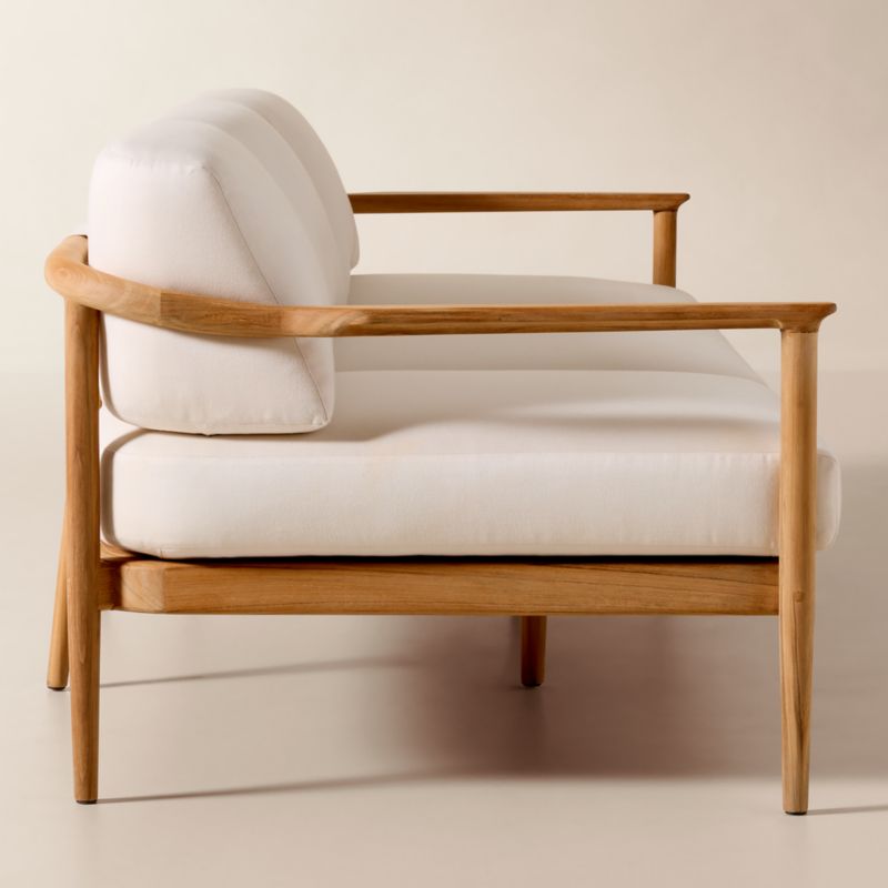 Tide 95" Teak Outdoor Sofa With Ivory Sunbrella® Cushions - image 4 of 10