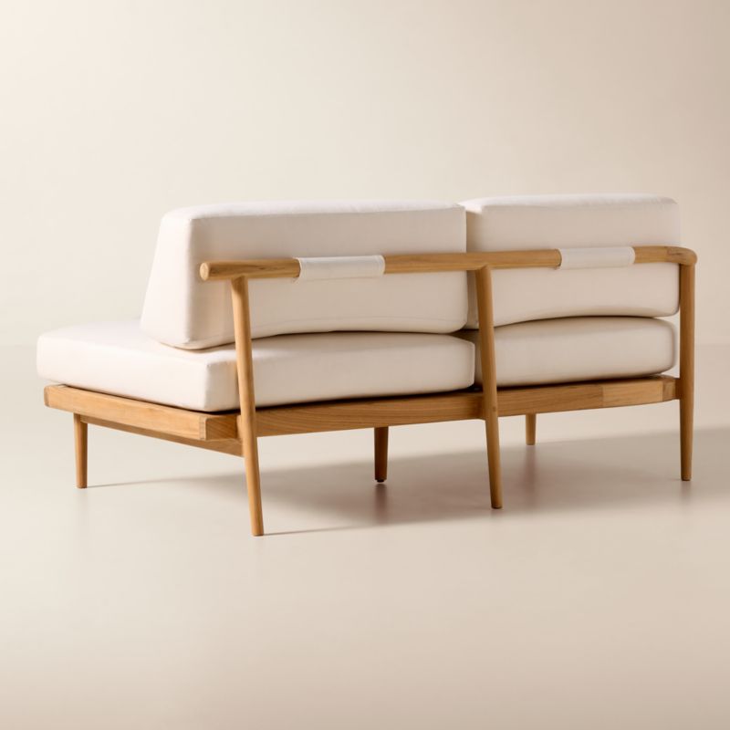 Tide Teak Outdoor Left-Arm Sofa With Ivory Sunbrella® Cushions - image 4 of 9