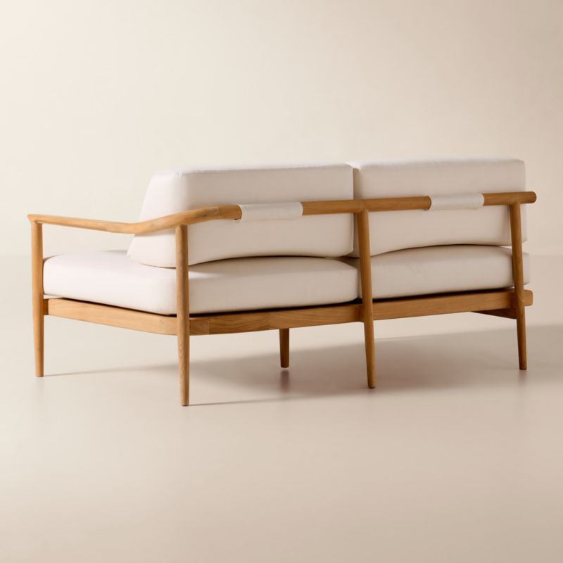 Tide Teak Outdoor Right-Arm Sofa With Ivory Sunbrella® Cushions - image 4 of 9