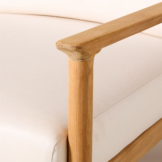 Tide 5-Piece L-Shaped Teak Outdoor Sectional Sofa with Ivory Sunbrella® Cushions