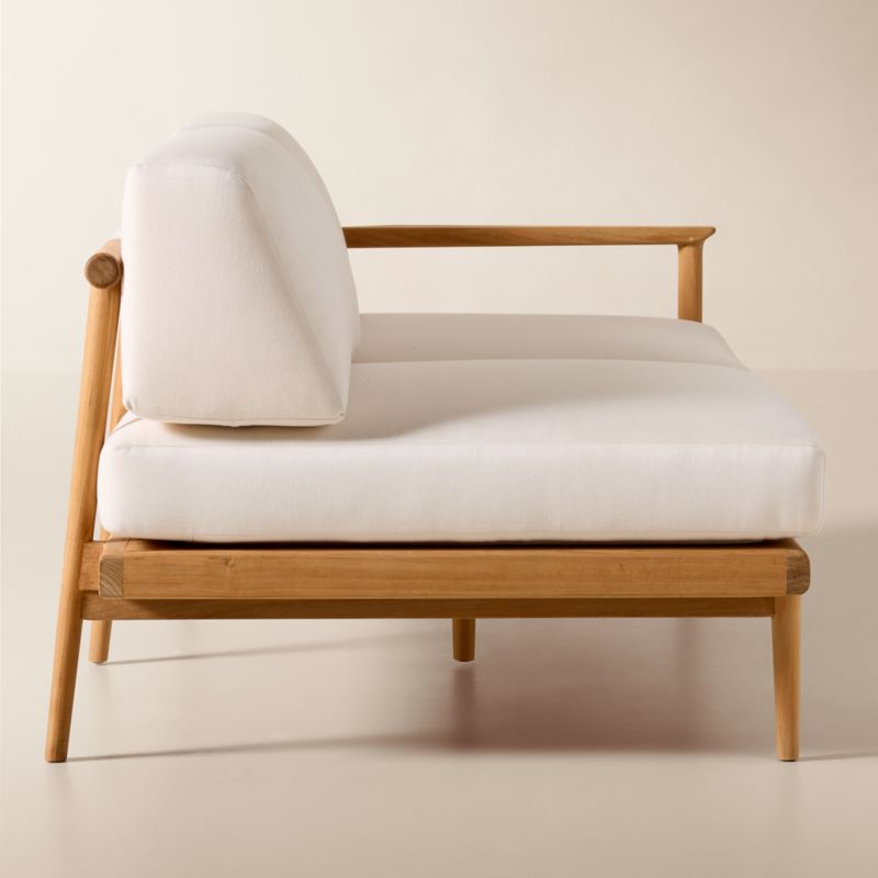 Tide Teak Outdoor Right-Arm Sofa With Ivory Sunbrella® Cushions - image 3 of 9