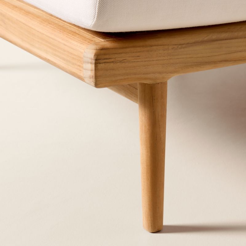 Tide Teak Outdoor Armless Loveseat With Ivory Sunbrella® Cushions - image 6 of 9