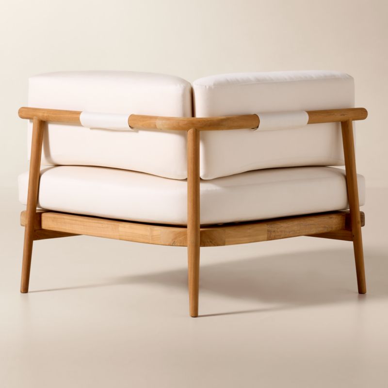Tide Teak Outdoor Corner Chair With Ivory Sunbrella® Cushions - image 4 of 9