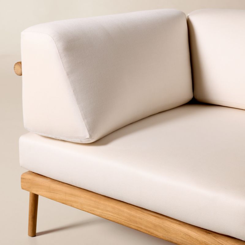 Tide Teak Outdoor Corner Chair With Ivory Sunbrella® Cushions - image 6 of 9