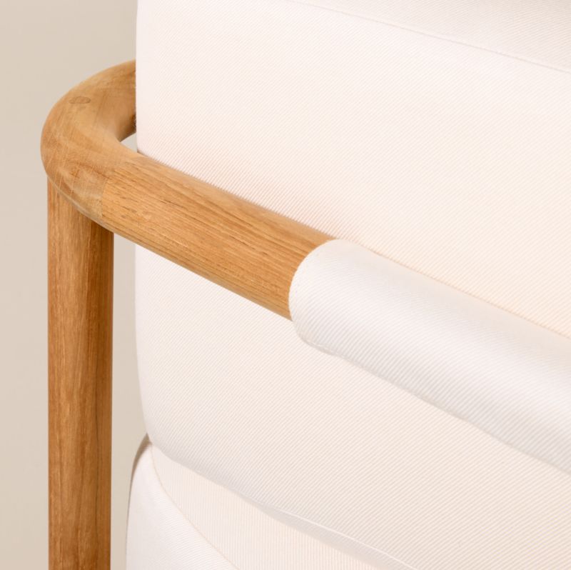 Tide Teak Outdoor Corner Chair With Ivory Sunbrella® Cushions - image 5 of 9