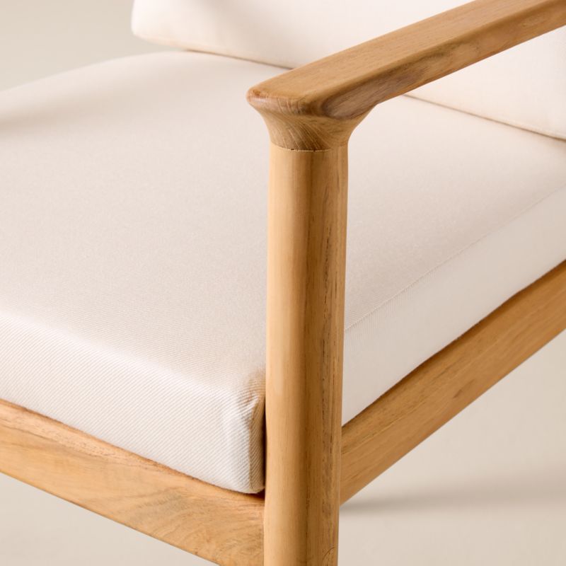 Tide Teak Outdoor Dining Armchair With Ivory Sunbrella® Cushion - image 6 of 10