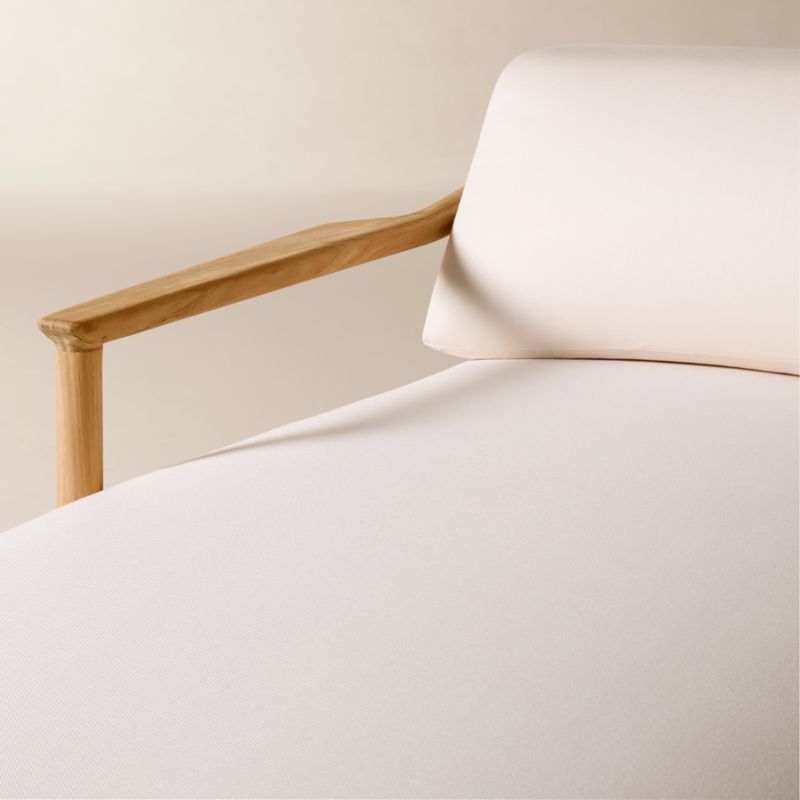 Tide Teak Outdoor Left-Arm Chaise With Ivory Sunbrella® Cushions - image 6 of 9