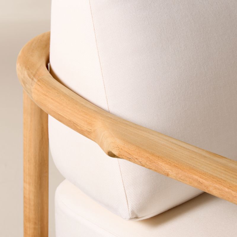 Tide Teak Outdoor Left-Arm Chaise With Ivory Sunbrella® Cushions - image 5 of 9