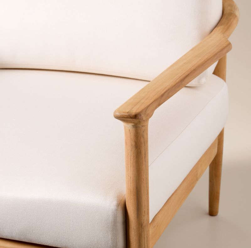 Tide Teak Outdoor Lounge Chair With Ivory Sunbrella® Cushions - image 5 of 9