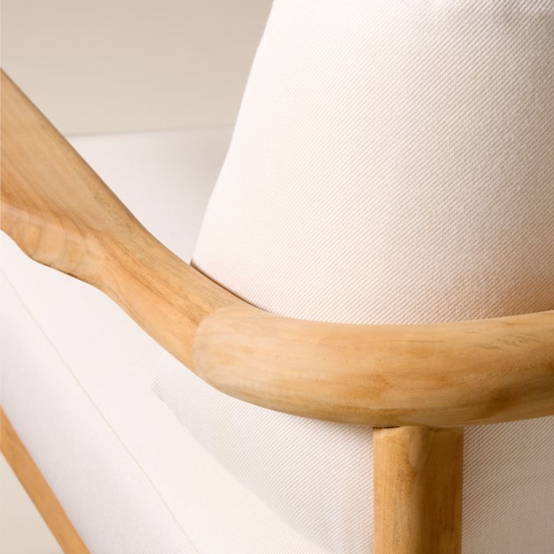 Tide Teak Outdoor Lounge Chair With Ivory Sunbrella® Cushions - image 6 of 9