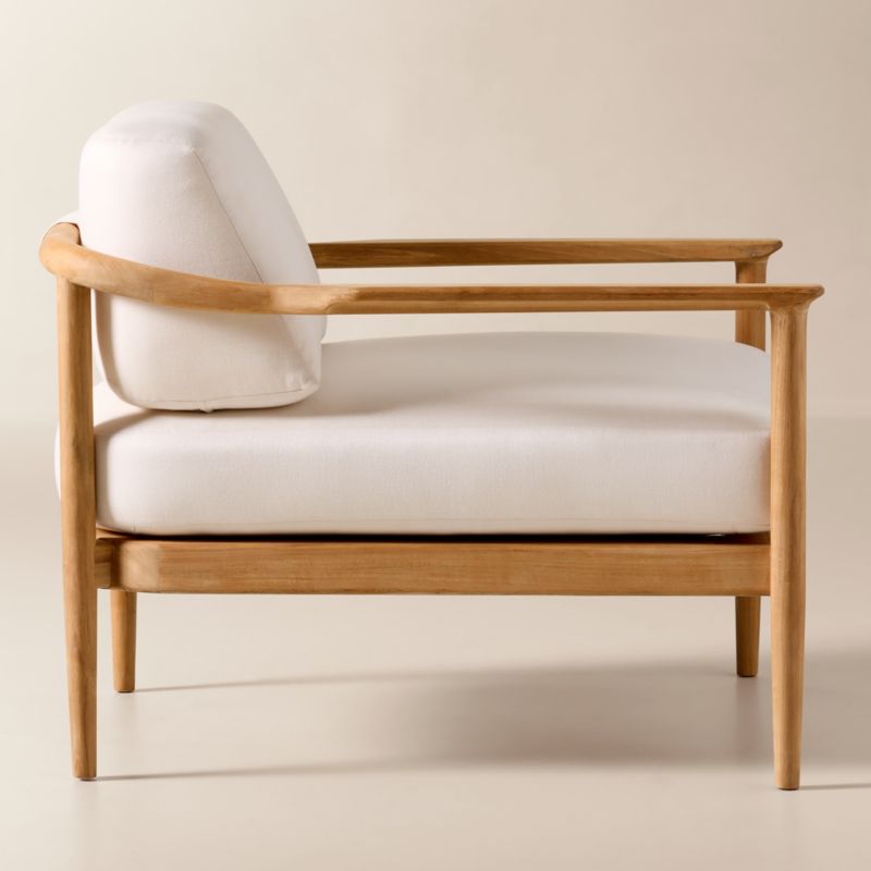 Tide Teak Outdoor Lounge Chair With Ivory Sunbrella® Cushions - image 4 of 9