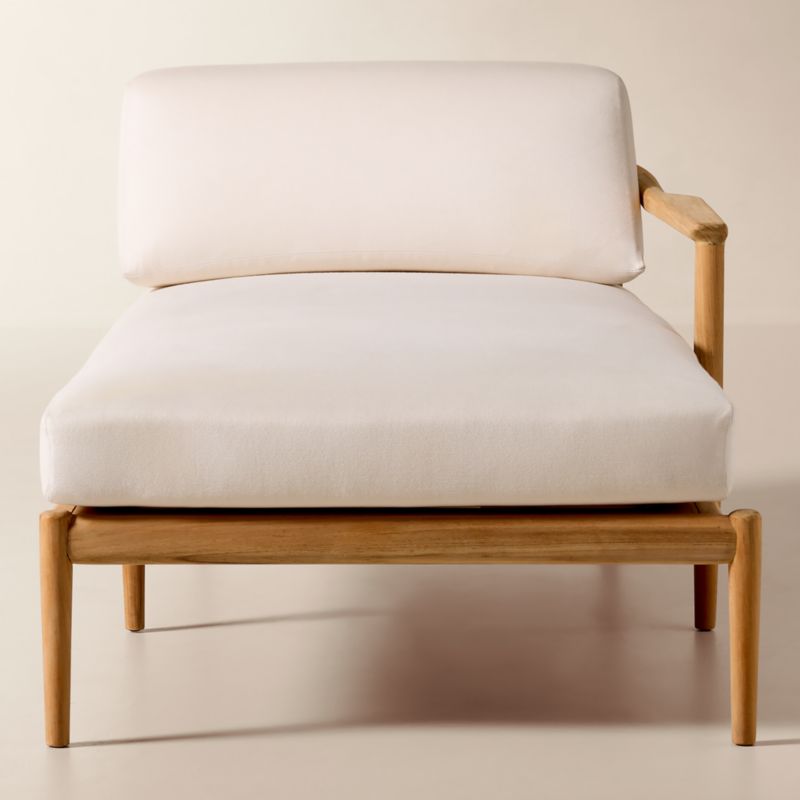 Tide Teak Outdoor Right-Arm Chaise With Ivory Sunbrella® Cushions - image 3 of 9