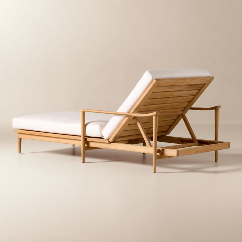 Tide Teak Outdoor Sun Lounger With Ivory Sunbrella® Cushions - image 6 of 11