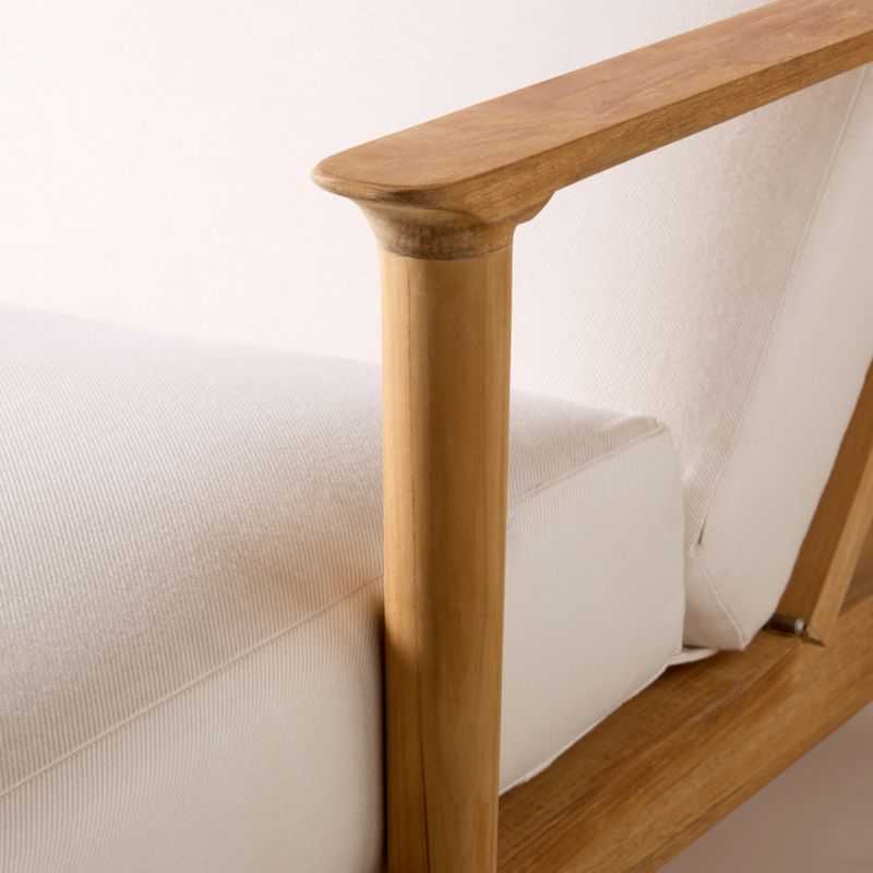 Tide Teak Outdoor Sun Lounger With Ivory Sunbrella® Cushions - image 7 of 11