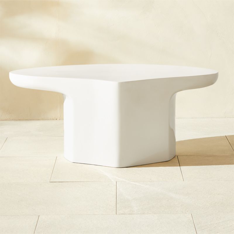 Tieri White Resin Outdoor Side Table Large - image 0 of 14