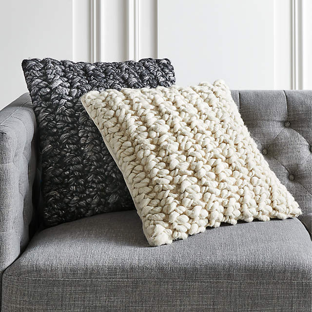 Ivory Chunky Wool Lumbar Pillow