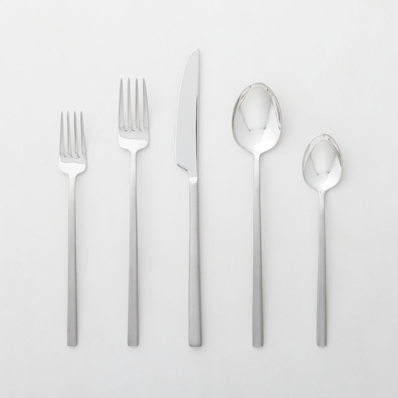 View Tilt 20-Piece Brushed Silver Flatware Set details