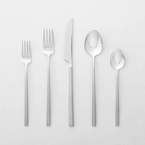 Tilt 20-Piece Brushed Silver Flatware Set