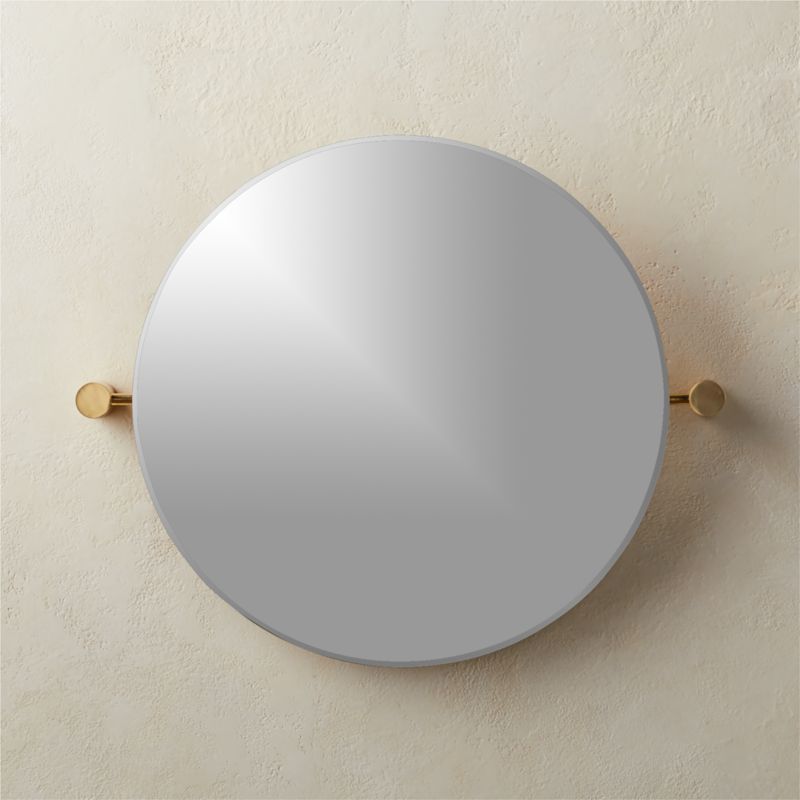Tilt Round Bathroom Mirror 24, Pivot Mirror Hardware Tilting Anchors For