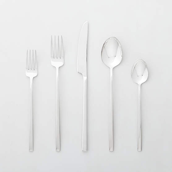 Galileo 5Piece Polished Silver Flatware Set + Reviews CB2