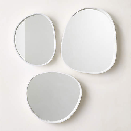 Tinos Plaster Wall Mirrors Set of 3