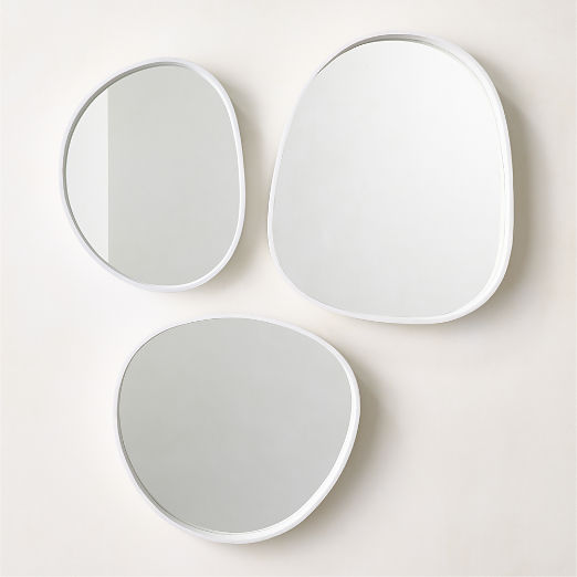 Tinos Plaster Wall Mirrors Set of 3