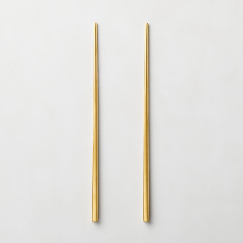 Tio Brushed Gold Chopsticks + Reviews | CB2