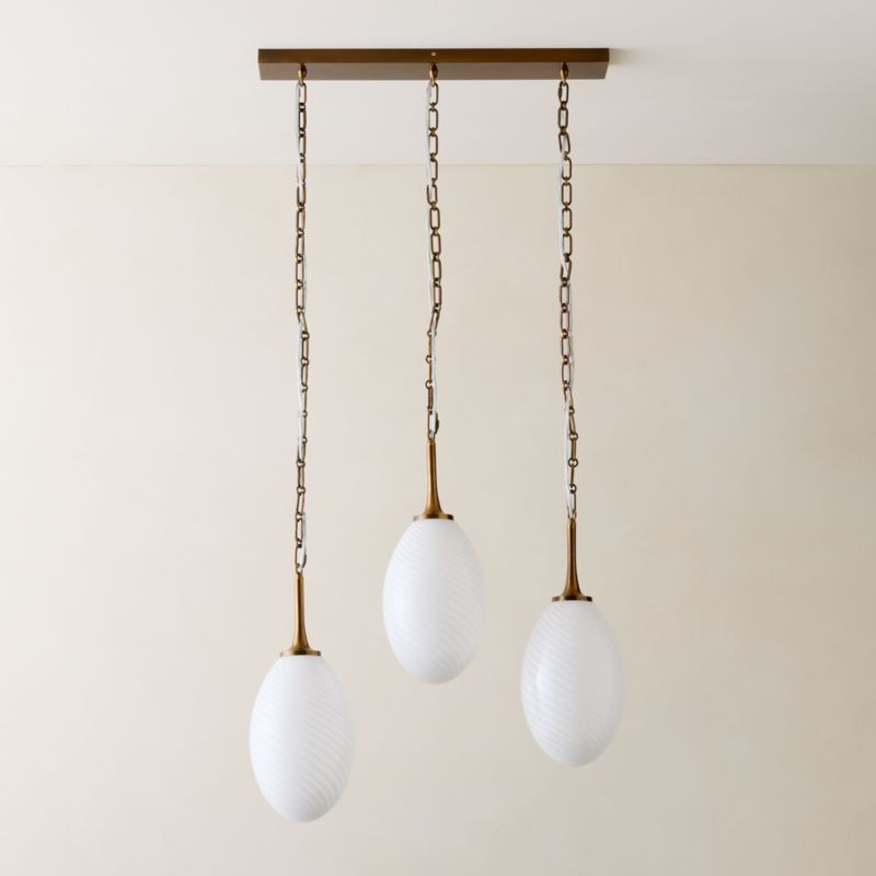 Tiro 3-Light Aged Brass Pendant Light - image 5 of 7