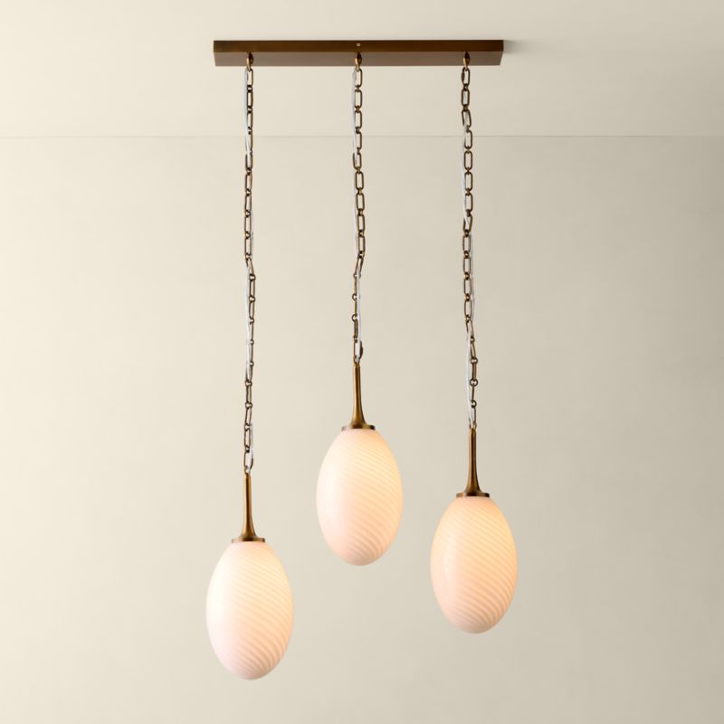 Tiro 3-Light Murano Glass and Aged Brass - image 8 of 12