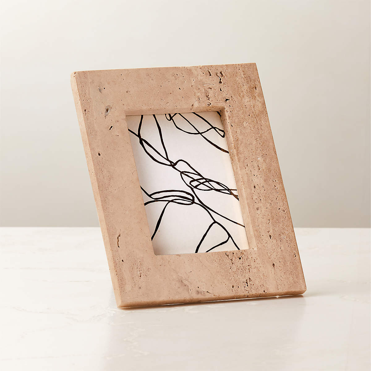 Tirra Travertine Picture Frame 5''x7'' + Reviews | CB2