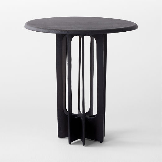 Titus Round Blackened Cast Aluminum Side Table