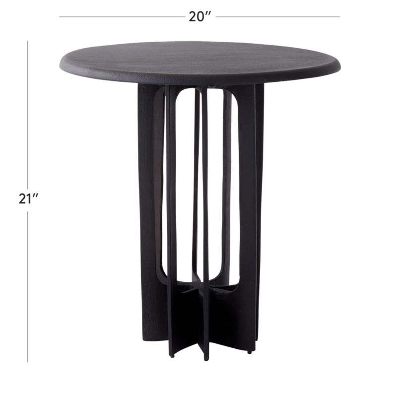 View Titus Round Blackened Cast Aluminum Side Table - image 3 of 6