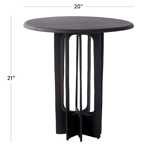 Titus Round Blackened Cast Aluminum Side Table