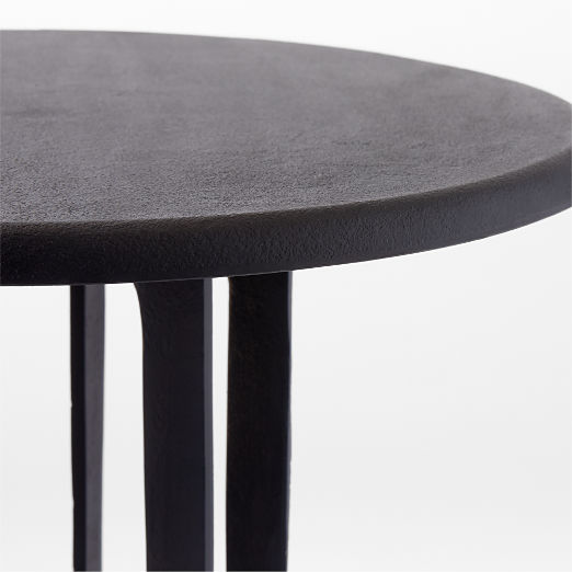 Titus Round Blackened Cast Aluminum Side Table