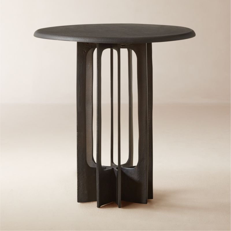 Titus Round Blackened Cast Aluminum Side Table - image 0 of 6