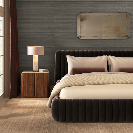 Tailored Abaca Walnut Brown Wallpaper