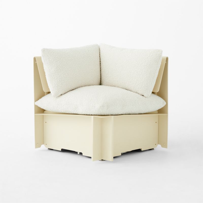 Tol Ivory Boucle Corner Chair - image 4 of 8