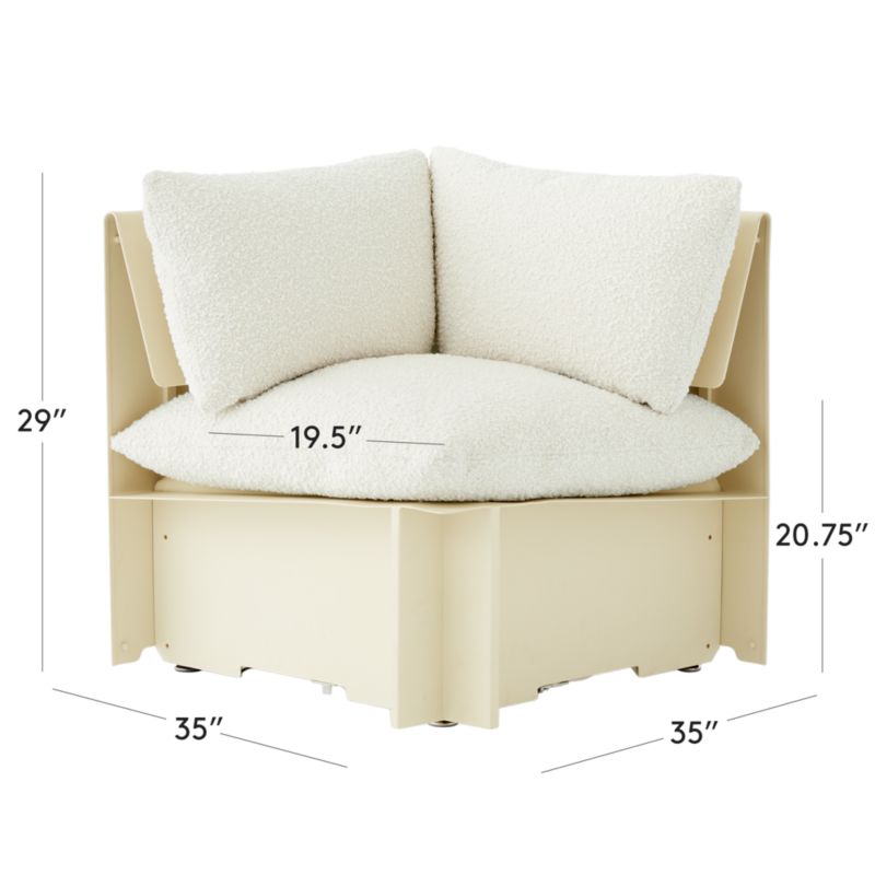 View Tol Ivory Boucle Corner Chair - image 3 of 8