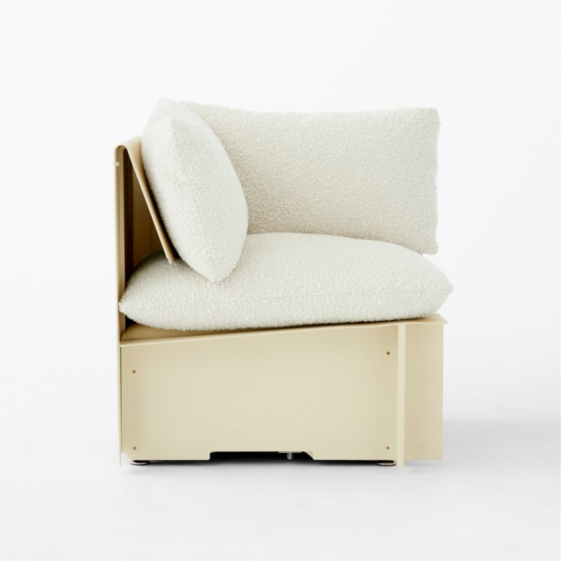 Tol Ivory Boucle Corner Chair - image 5 of 8