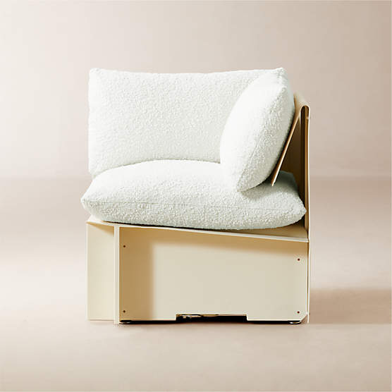 Tol Ivory Boucle Corner Chair